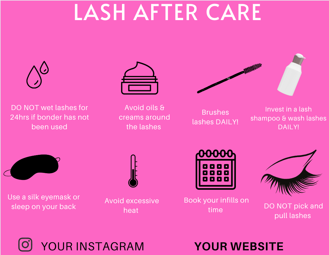 Editable Lash aftercare Leaftlet